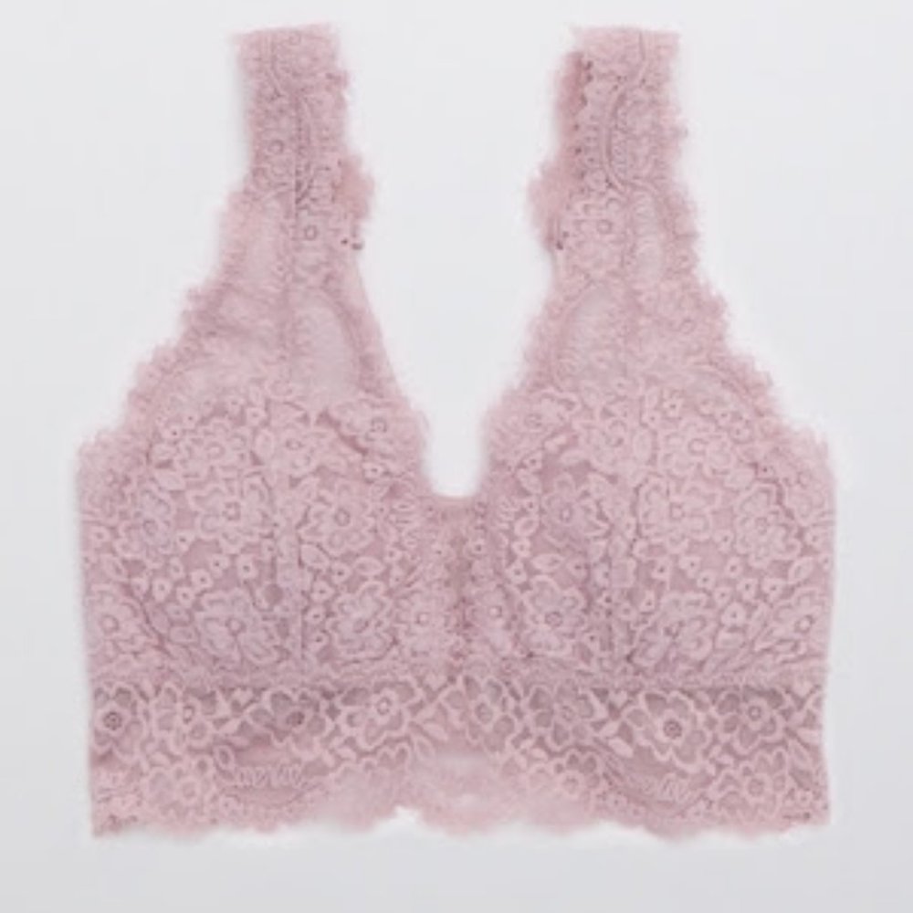 Aerie Eyelash Lace Plunge Bralette